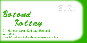 botond koltay business card